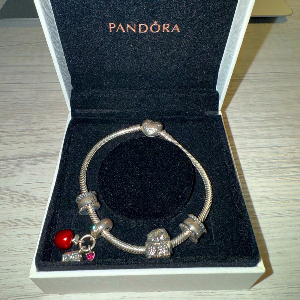 Pandora • Sterling Silver Charm Bracelet with Charms